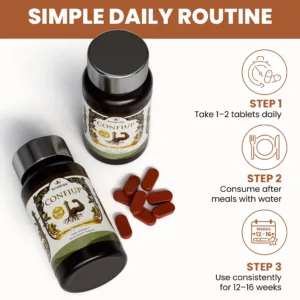 Ayusensia ConfiUp Ayurvedic Tablets Bottle – Front View