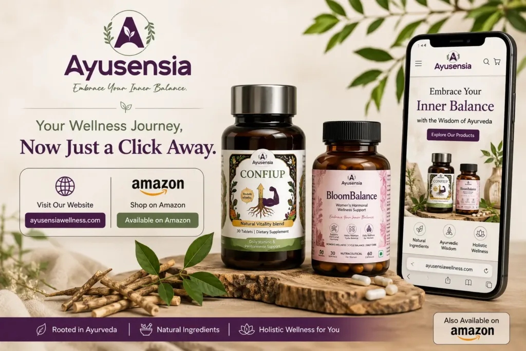 Buy Ayusensia Ayurvedic supplements ConfiUp and BloomBalance on Amazon India
